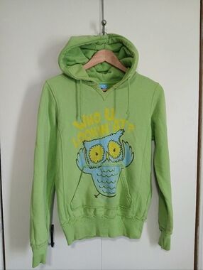David & Goliath Grumpy Owl Distressed Hoodie - Y2K Scene - Women's L